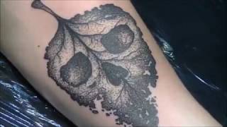 Dead Leaf  Tattoo normal speed and time lapse [upl. by Hamimej718]