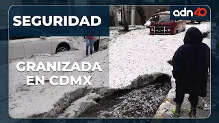 Granizada en la Ciudad de México se cae estructura de supermercado [upl. by Aivatnohs]