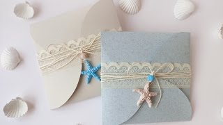 Partecipazioni Nozze MODELLO GRATUITO  DIY Wedding invitations Marine Style [upl. by Amsirp]