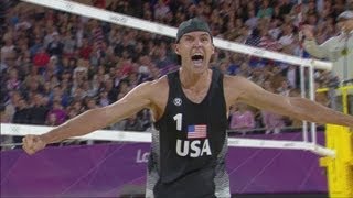 Mens Beach Volleyball Round of 16  RUS v USA  London 2012 Olympics [upl. by Ybur]