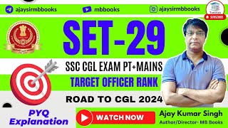 SSC SET 29  ROAD TO SSC CGL 2024 🔥 PYQ ENGLISH PRACTICE  TARGET SELECTION  AJAY SIR  MB BOOKS [upl. by Marcelo]