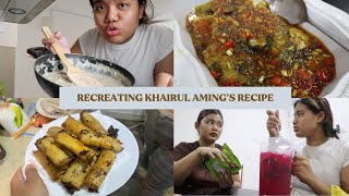 RECREATING KHAIRUL AMINGS RECIPE popiah carbonara ikan siakap thai sos sirap laici asam boi [upl. by Dorice]