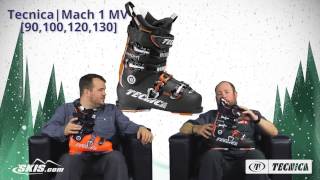 2016 Tecnica Mach 1 MV 90 100 120 and 130 Mens Boot Overview by SkisDotCom [upl. by Oer]