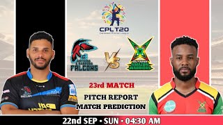 Guyana Amazon warriors vs Antigua amp Barbuda falcons  Dream11team  Match prediction  pitch report [upl. by Kcaz172]