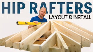 How To Frame A Hip Roof  Including A Common Rafter Review [upl. by Ennairrek38]