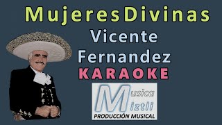 Mujeres Divinas  Karaoke  Vicente Fernández Martín Urieta [upl. by Nosiddam]