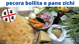 pecora bollita e pane zichi cotto nel suo brododelizie di Sardegna [upl. by Hniv624]