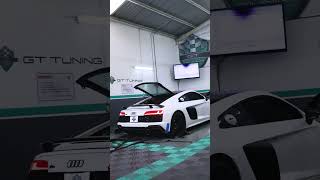 En este video te mostramos el impresionante Audi R8 blanco equipado con un sistema TwinTurbo Stage 1 [upl. by Weinberg]