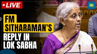 Finance Minister Nirmala Sitharaman replies on discussion on budget 202425 in Lok Sabha [upl. by Townie]