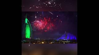 Amazing Burj Al Arab With Fire Work [upl. by Fleta]