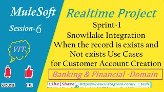 MuleSoft  Realtime Project Session6 vitechtalks  Sprint1 Snowflake Integration for usecase [upl. by Bertram]