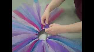 How to Tie Tulle to Make a Tulle Skirt Tutu [upl. by Nelram]