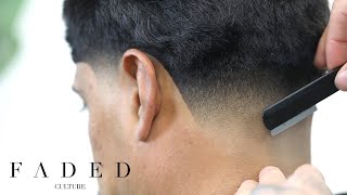 BARBER TUTORIAL LOW TAPER FADE HAIRCUT FOR BEGINNERS [upl. by Lerad]