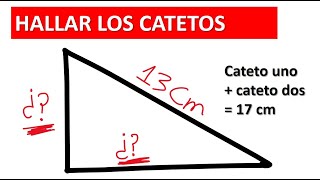 HALLAR LOS CATETOS CONOCIENDO LA HIPOTENUSA en un triángulo rectángulo [upl. by Agn]