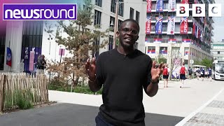 Tour of the Olympic Athletes Village  Newsround [upl. by Kimbra]