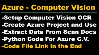 Azure Computer Vision  Azure OCR  Azure How to Extract Text From Scanned Document [upl. by Brenda]