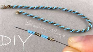 Double Spiral Beaded Rope Tutorial How to Make a Beaded Chain [upl. by Kylander945]