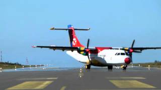 DAT ATR42 landing at Stord Airport [upl. by Atok]