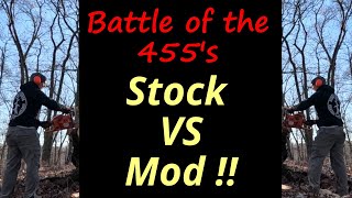 Husqvarna 455 Rancher Stock VS Ported Finally [upl. by Lamori]