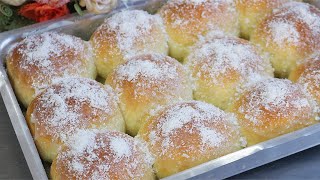 O MELHOR PÃO DOCE PARECE SONHO DE PADARIA RECHEIO DE GOIABADA  PÃO DE LEITE CONDENSADO E COCO [upl. by Bear]