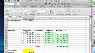 Investitionsrechnung Modifizierter Zinssatz mit Excel [upl. by Wershba]