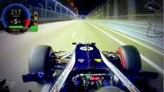 F1 Singapore 2012 Pastor Maldonado Qualifying Lap Onboard HD [upl. by Jannery229]