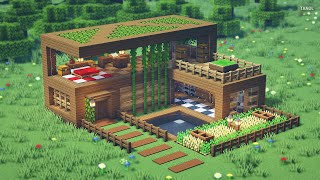 ⚒️ Minecraft  How To Build a Luxury Wooden Modern House [upl. by Edith]