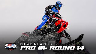 HIGHLIGHTS  Pro Race 1 Round 14 of AMSOIL Championship Snocross 20222023 [upl. by Jarl33]