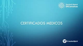 Tutorial de UncoMA  Módulo Certificados Certificados Medicos [upl. by Reyem504]