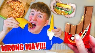 I Only Ate Foods The WRONG Way For 24 HOURS  Challenge [upl. by Mlohsihc741]