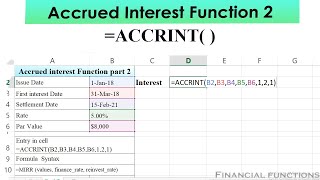 How To Use Accrued Interest Function In Excel  ACCRINT Formula [upl. by Yelnats]