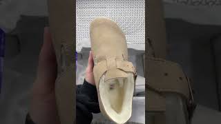 Cocoshoes  Birkenstock London Shearling Kith Faded Beige Unboxing video review [upl. by Colier]