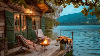 Lakeside atmosphere  Sound of nature and relaxing campfire [upl. by Arreit203]