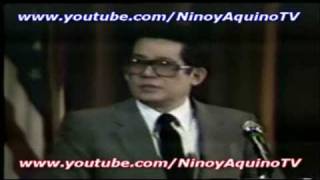 NINOY AQUINOs memorable speech 69 in Los Angeles 2151981 [upl. by Anirehtac105]