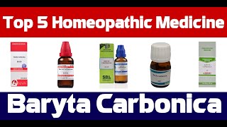 Top 5 Baryta Carbonica Dilution Homeopathic Medicines  SBL  Bjain  Baksons  Boiron [upl. by Aala586]