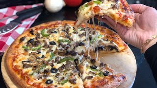 بيتزا احسن من المطاعم بألف مرة 🍕 La meilleure recette de pizza mieux que celle des restaurants [upl. by Yelak378]