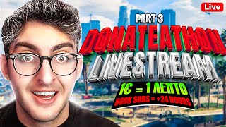 🔴1€  1 ΛΕΠΤΟ LIVE DONATEATHON 600k subs 🔴 part 3 v2 [upl. by Christianna]