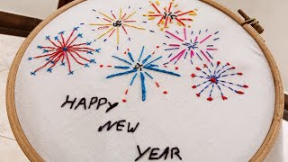 How to Embroider FireworksFireworks embroidery design ideaNew year Eve embroidery idea [upl. by Lock364]