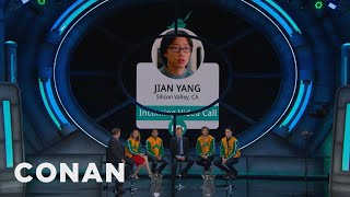 The Cast Of quotSilicon Valleyquot Gets A Conference Call From Jian Yang  CONAN on TBS [upl. by Stormy]