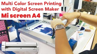 Multicolor Screen Printing with Digital Screen Maker MiScreen a4 [upl. by Yelrebma650]