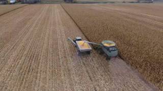 Loftness XLB 10 Grain Bagger at Jon Nelsons Farm Lake Preston SD raw drone footage 1102161 [upl. by Oetomit]