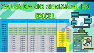 Como hacer CALENDARIO SEMANAL en excel AGENDA PERSONAL Y CALENDARIO EN EXCEL [upl. by Kaylee]