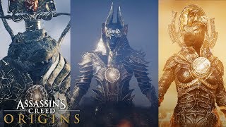 Assassins Creed Origins  ALL TRIALS OF THE GODS How To Unlock Anubis Outfit ALL GOD FIGHTS [upl. by Aselehc]