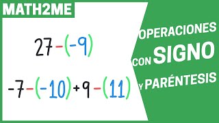 OPERACIONES de NÚMEROS con SIGNO y PARÉNTESIS desde CERO [upl. by Christean]