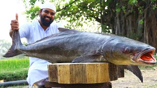 30Kg Full Fish Curry Giant Sea Murrel Fish Gravy Big Fish Cutting Skills Nawabs Kitchen [upl. by Lust]