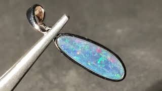 Sterling Silver Australian Doublet Opal Pendant 665 Carat PD1005 [upl. by Nahgeem]