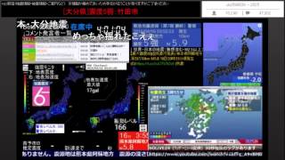 ニコ生 緊急地震速報 20160416 03時55分頃 平成28年熊本地震 最大震度6強 【TSアーカイブ】 [upl. by Neeron817]