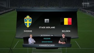 EM Frankrike 2016  FIFA 16 Simulering  Sverige vs Belgien  figgehn amp DanVeteran [upl. by Ilatfen]