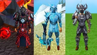 All Dyed T92 Weapons and Armour Thirdage Blood Ice Shadow and Barrows – RuneScape 3 [upl. by Cutter]