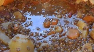 Stew Lentils Chorizo Potatoes Simple Delicious food recipe [upl. by Wait635]